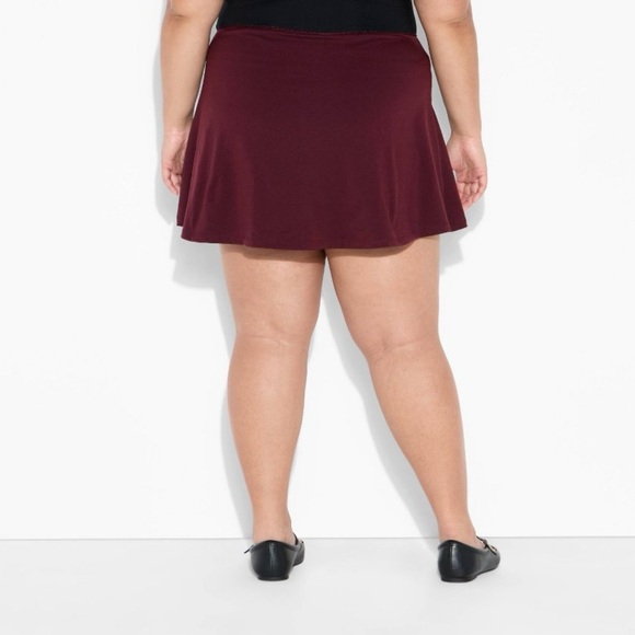 NWT Wild Fable Women's Seamless Mini Burgundy Skort- Size XL - Picture 3 of 9